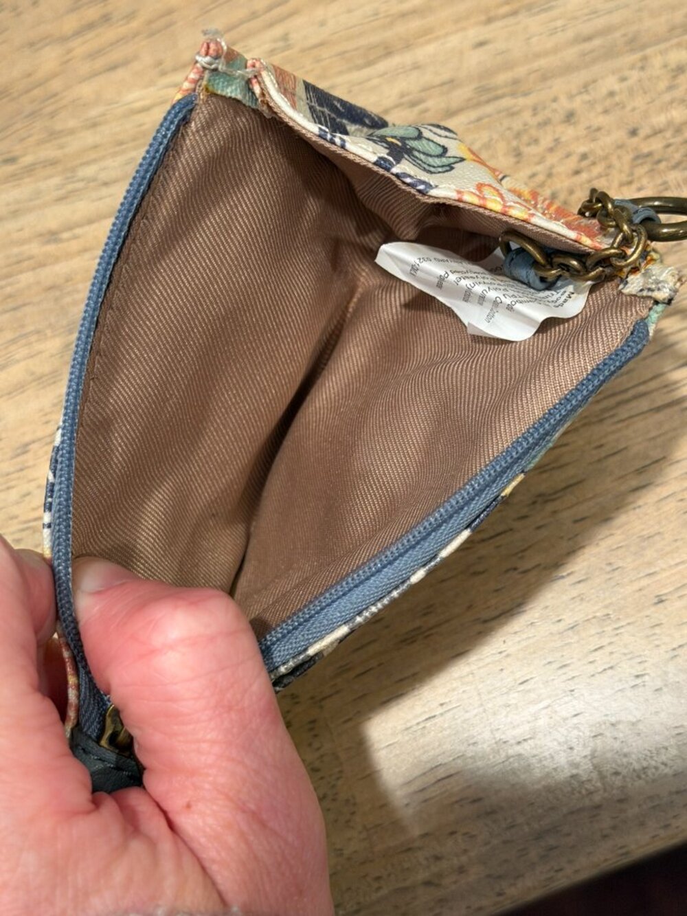 Sakroots Floral Key & Card Holder Wallet Cream Blue - Picture 2 of 7